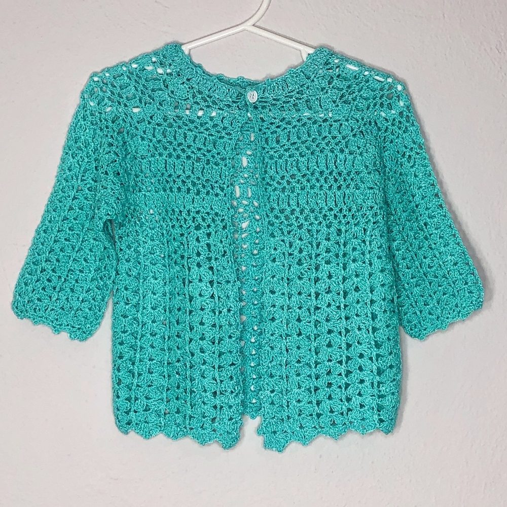 thin teal sweater
